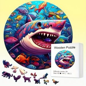 Shark Wooden Jigsaw Puzzle A4 MEDIUM